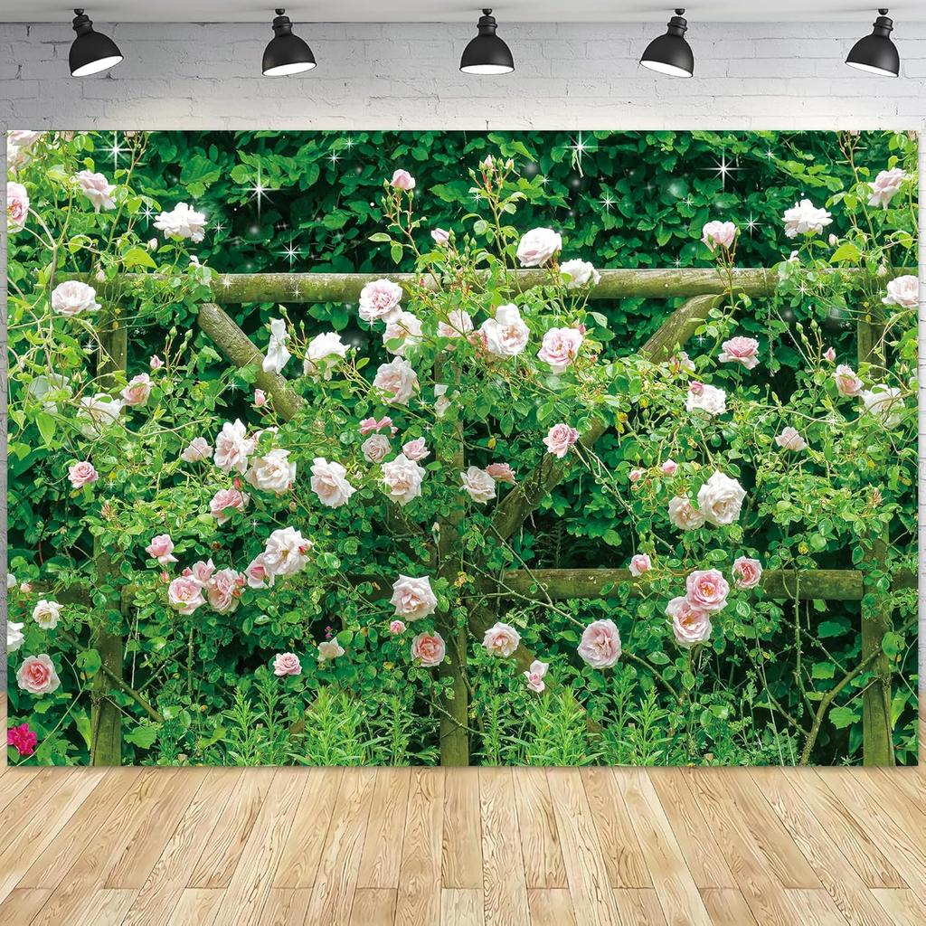 Lush Floral Rose Garden Tapestry Wall Hanging Canvas Print Vintage Cottage Decor Nursery Room Backdrop Waterproof Botanical Art