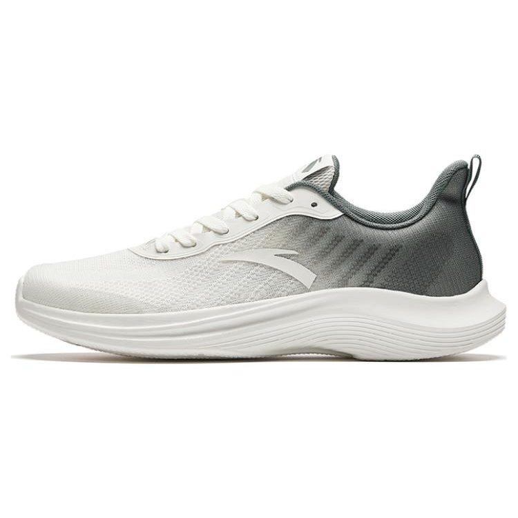 Anta Platform Cushioning Slip Resistant Abrasion Resistant Low Top Running Shoes Men's Gray Green White 912335503-4
