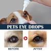 YEGBONG Haustier-Augentropfen, entfernt Tränenflecken bei Katzen und Hunden, reinigt die Augen, lindert Augenjuckreiz, Augentropfen 10ml/Packung
