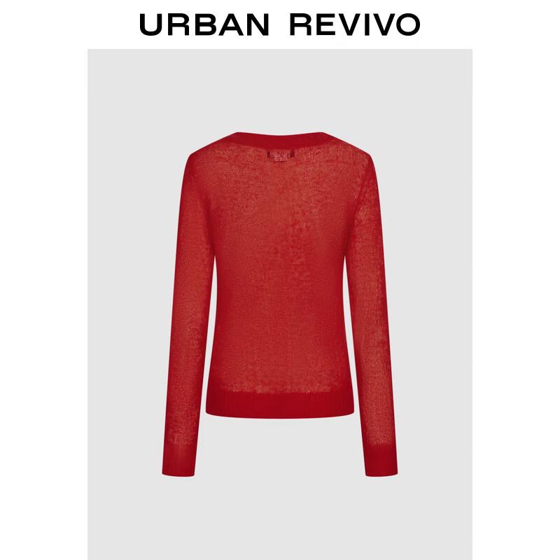 UR 2025 Spring Women's Festive Round Neck Knit Top