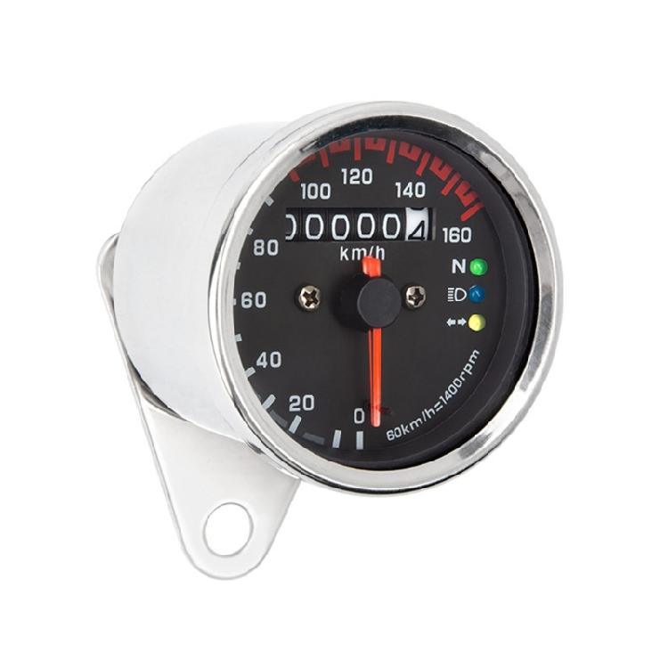 

Motorcycle Backlit Odometer Gauge Steel & Glass Speedometer Retro Motorcycle Instrument Simple Installation for Bikes 1