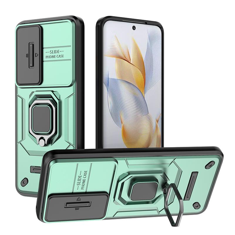 Honar Honer 90 5G Case Slide Camera Lens Protection Ring Stand Phone Case For Honor 90 5G Honor90 REA-NX9 6.7" Armor Back Cover