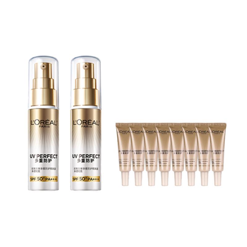 Набор кремов Loreal Paris High Power Контроль жирности Маленькая золотая туба и серебряная туба Солнцезащитный набор для ухода за кожей - Маленькая серебряная туба Солнцезащитный крем 30мл27.5мл8 серебряный