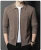 Men's Plus Size Trendy Turn-Down Collar Wool Cardigan Jacket – Casual Knitwear Fleece for Autumn/Winter