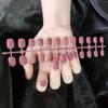 24 pçs/set DIY Unhas Rápidas Curto Quadrado Redondo Cor Sólida Brilhante Unhas Falsas Multi-cor Tiras Acabadas Desgaste Manicure