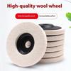 5PC 100mm/75mm Wool Polishing Wheel Set - Felt Buffing Pads for Angle Grinder On Metal, Marble & Glass