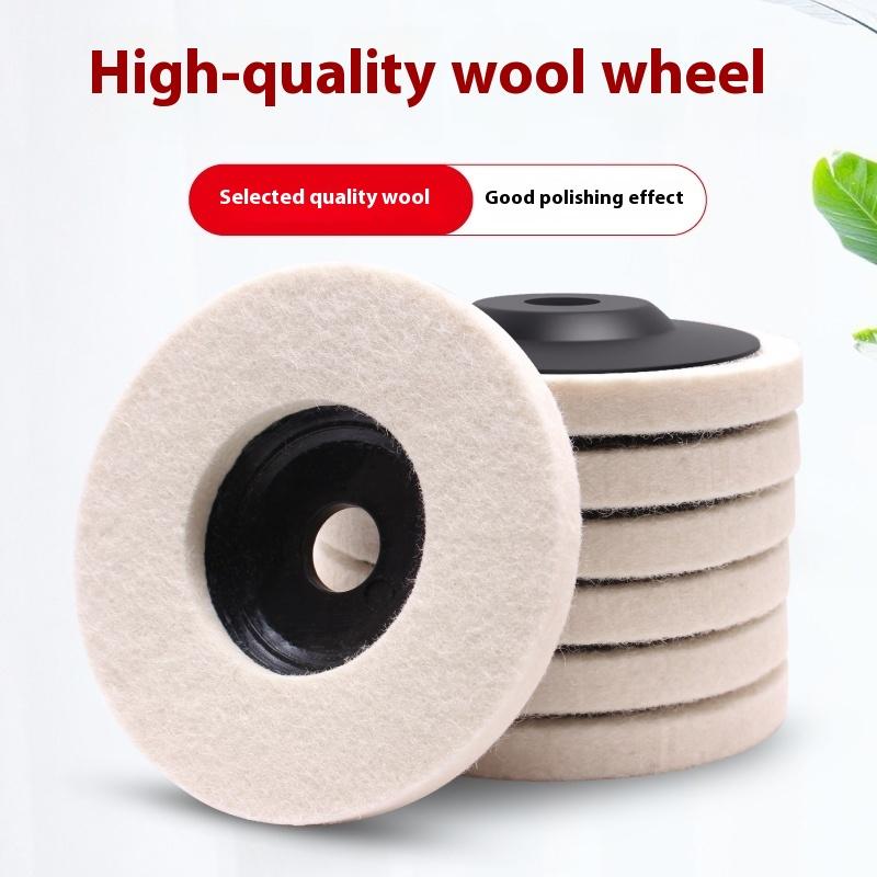 5PC 100mm/75mm Wool Polishing Wheel Set - Felt Buffing Pads for Angle Grinder On Metal, Marble & Glass