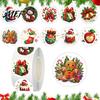 Holiday Envelope Seals Christmas Round Stickers, Santa Claus Snowman And Gingerbread Patterns Print, Scrapbooking Stickers Self Adhesive for