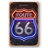 Neonový nápis Heritage Route 66 Retro hliníkový neonový plakát Ideální pro bar restauraci Street Vintage umění
