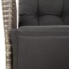 5 Piece Garden Dining Set with Cushions Gray Poly Rattan