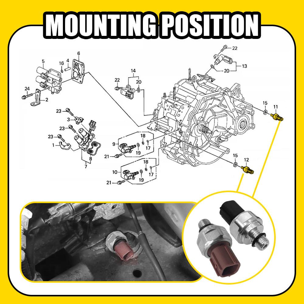 2Pcs Transmission Pressure Switches 28600-P7W-003, 28600-P7Z-003 For Honda Acura