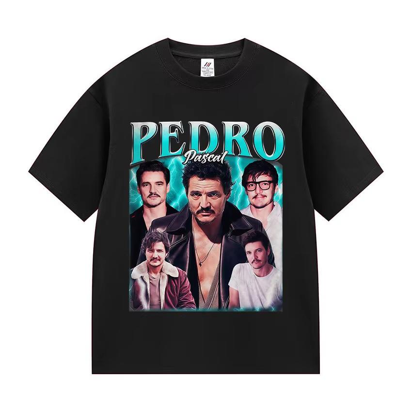 2026 Actor Pedro Pascal Movie Graphic T Shirt Men Women Retro High Quality Fashion Clothing T-shirts Short Sleeve Casual Clothing