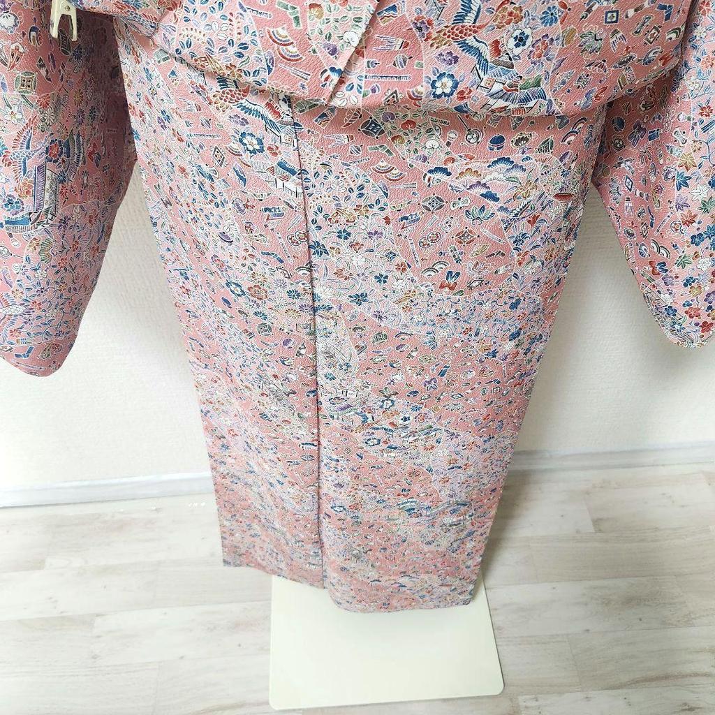 Used Washable kimono, small pattern, lining, polyester, length 161, sleeve 65, casual