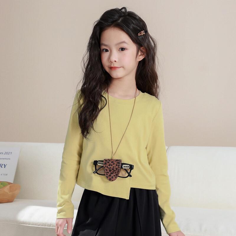 LUSON Girls' Long Sleeve Crew Neck Striped Casual T-Shirt
