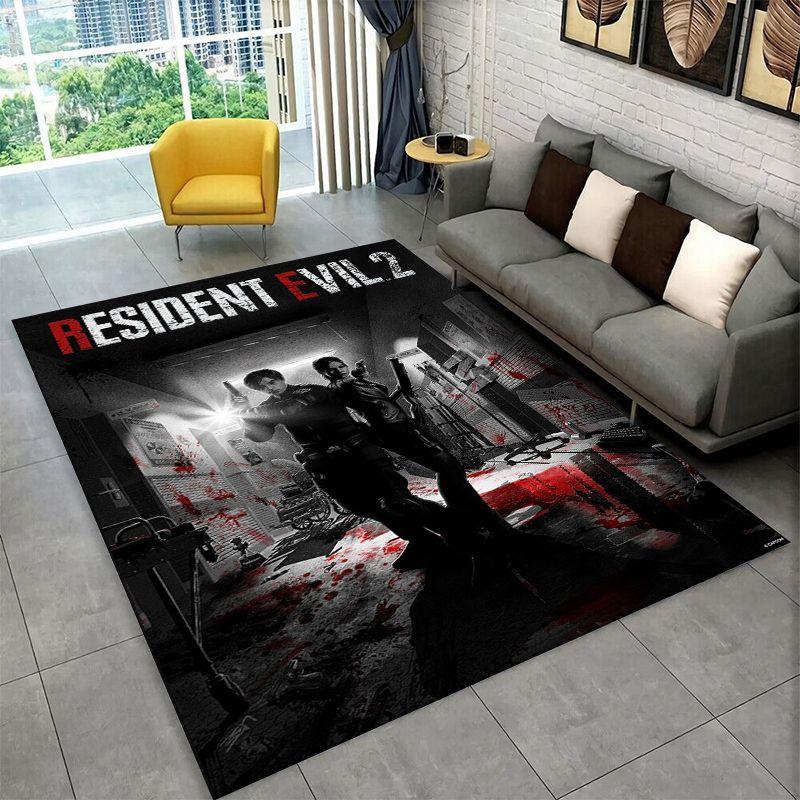 Dywanik Kreskówkowy 3D R-Resident Evil Leon do Sypialni Salonu Kanapy Pokoju Zabaw Wycieraczka Wystrój Domu, Dywanik do Pokoju Dziecięcego Antypoślizgowy