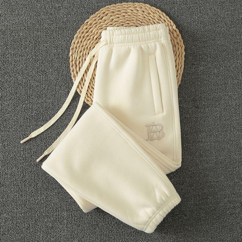 

Абрикосовые утепленные спортивные брюки на флисе Женские 2024 Новые спортивные штаны Женские Осенне-зимние Повседневные Женские Брюки с манжетами на щиколотках