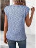 2026 Spring/Summer Waffle Knit Solid Color Loose Women's Short Sleeve Top