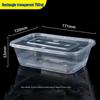 Disposable 750ml Clear Plastic Food Containers with Lids