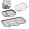 Premium Quality Silicone Soap Holder With Drainage Pad Large Size Slate Grey