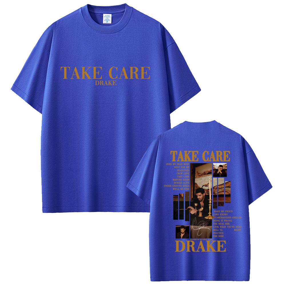 Rapper Drake Take Care Album Graphic Tshirt Unisex Women Hip Hop Fashion Pop Music Tshirt Casual Cotton Vintage T Shirt Streetwear
