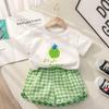 Toddler Cute T-shirts+Shorts Baby Girls Summer New Clothes Casual Two Pieces Suits Infantil Trendy Simple Thin Soft Tees Outfits