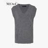 MO&Co. Wool Cashmere Distressed V-Neck Sweater