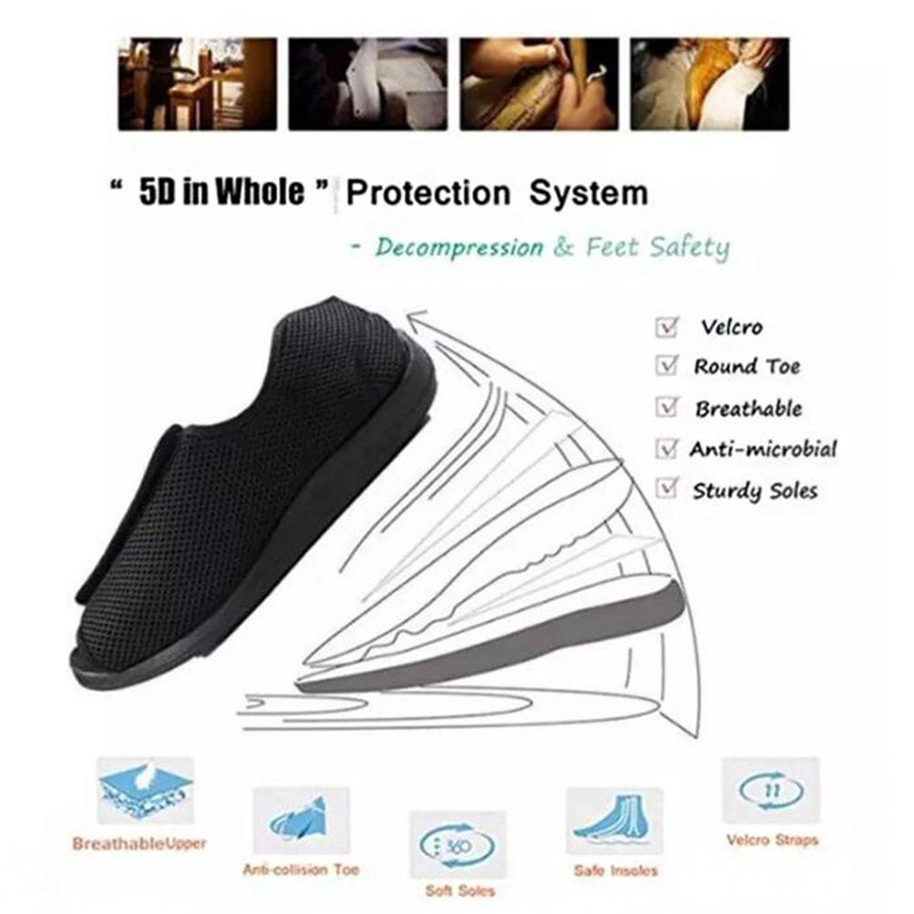 Diabetiker-Wanderschuhe für Damen und Herren, verstellbar, breite Schlupfschuhe, Schuhe gegen geschwollene Füße, Arthritis, Ödeme für ältere Menschen