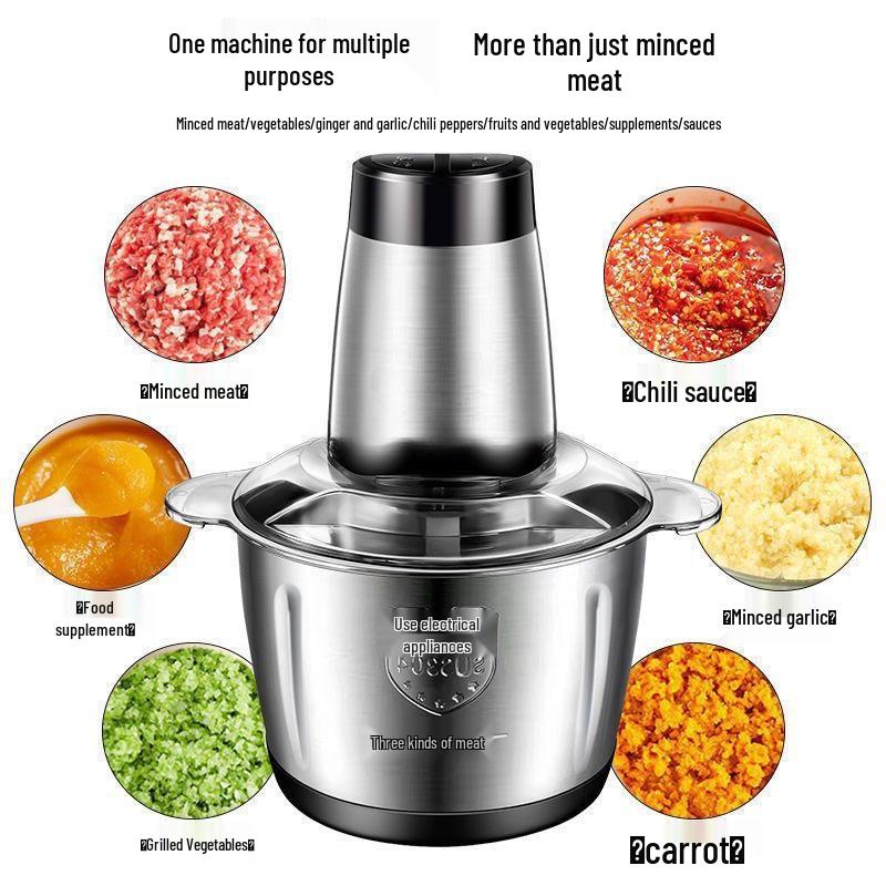 Automatic German Electric Meat Grinder & Garlic Chopper - Multifunctional Food Processor