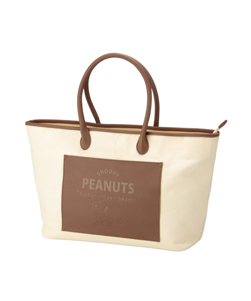 

Tote bag for large Snoopy embossed ivory x free size [Nissen] women, capacity, simple, design, mocha,