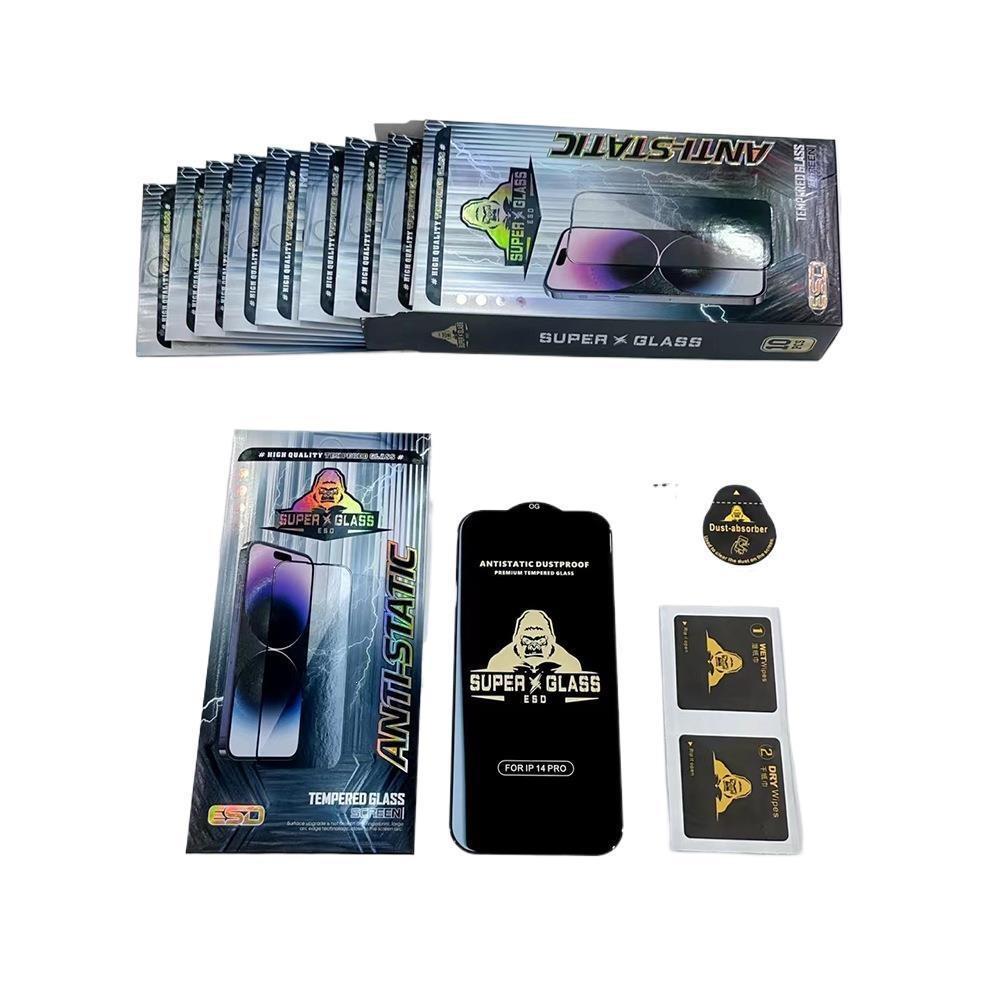 High definition ESD black diamond tempered film iPhone15/14promax Apple 16 high aluminum arc mobile phone tempered film