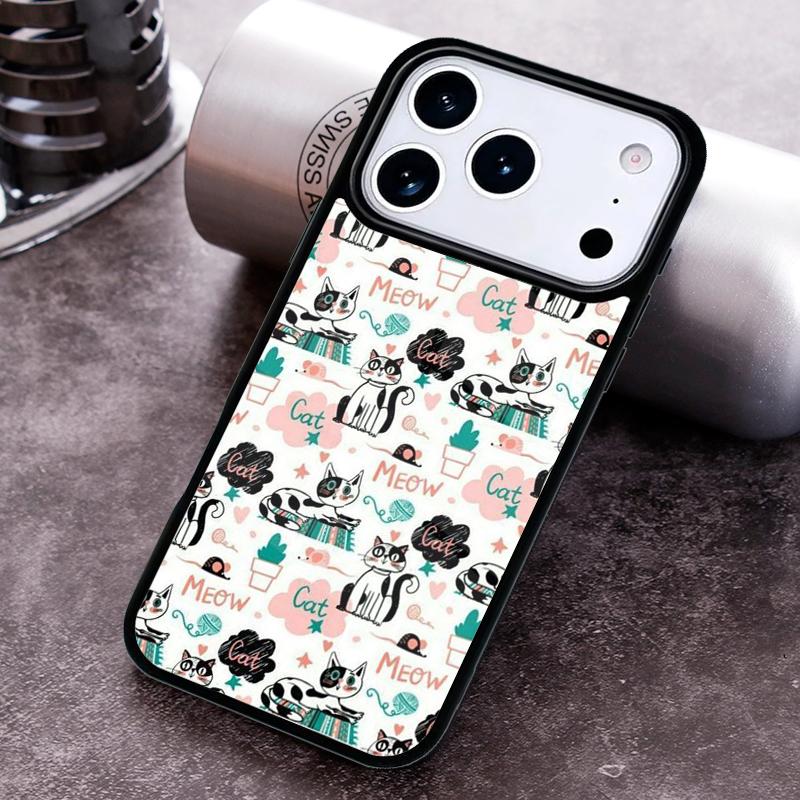 

Funny Cats Cartoon Cute Phone Case for iPhone 17 16 15 Pro Max Air 14 13 12 11 Plus Shockproof Cover iPhone 14 Pro