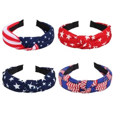 Women's Patriotic American Flag Headbands Red White Blue Stars Hair Accessory For 4th Of July Independence Day