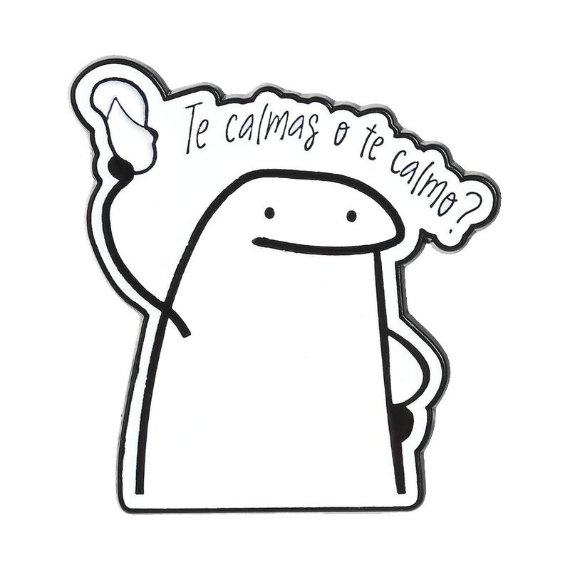 Flork Meme Enamel Pins Funny Sarcasm Cartoon Brooches Cute Humorous Spanish Quotes Lapel Badges Jewelry Gift for Friends