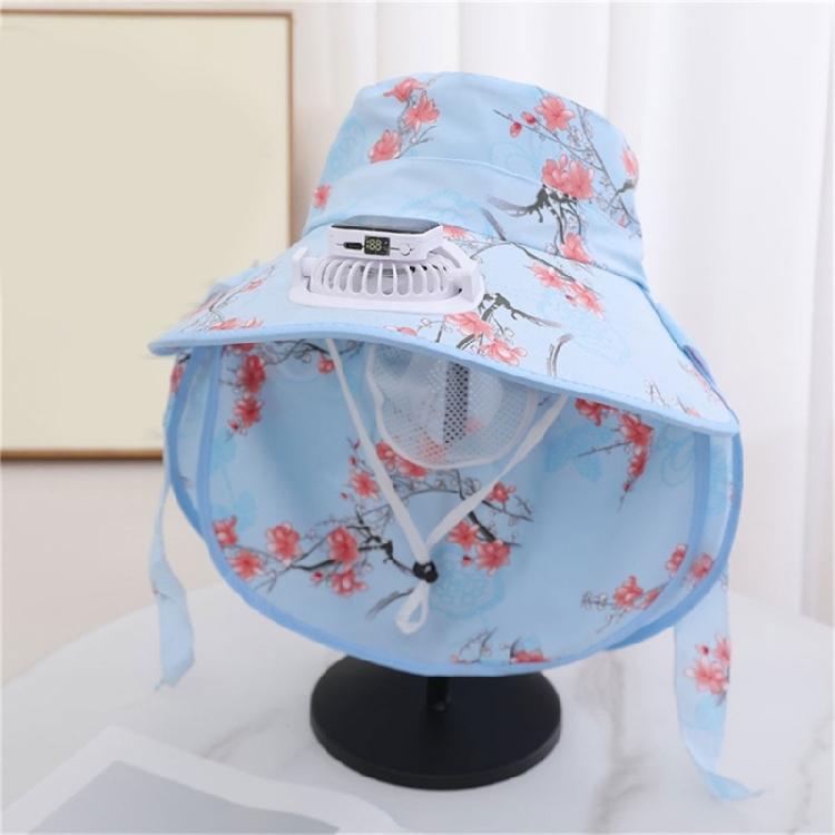 Solar Charged Fan Hat with NeckCovers Comfortable Cooling Fan Fisherman Hat For Outdoor Activity Hiking Camping Gear