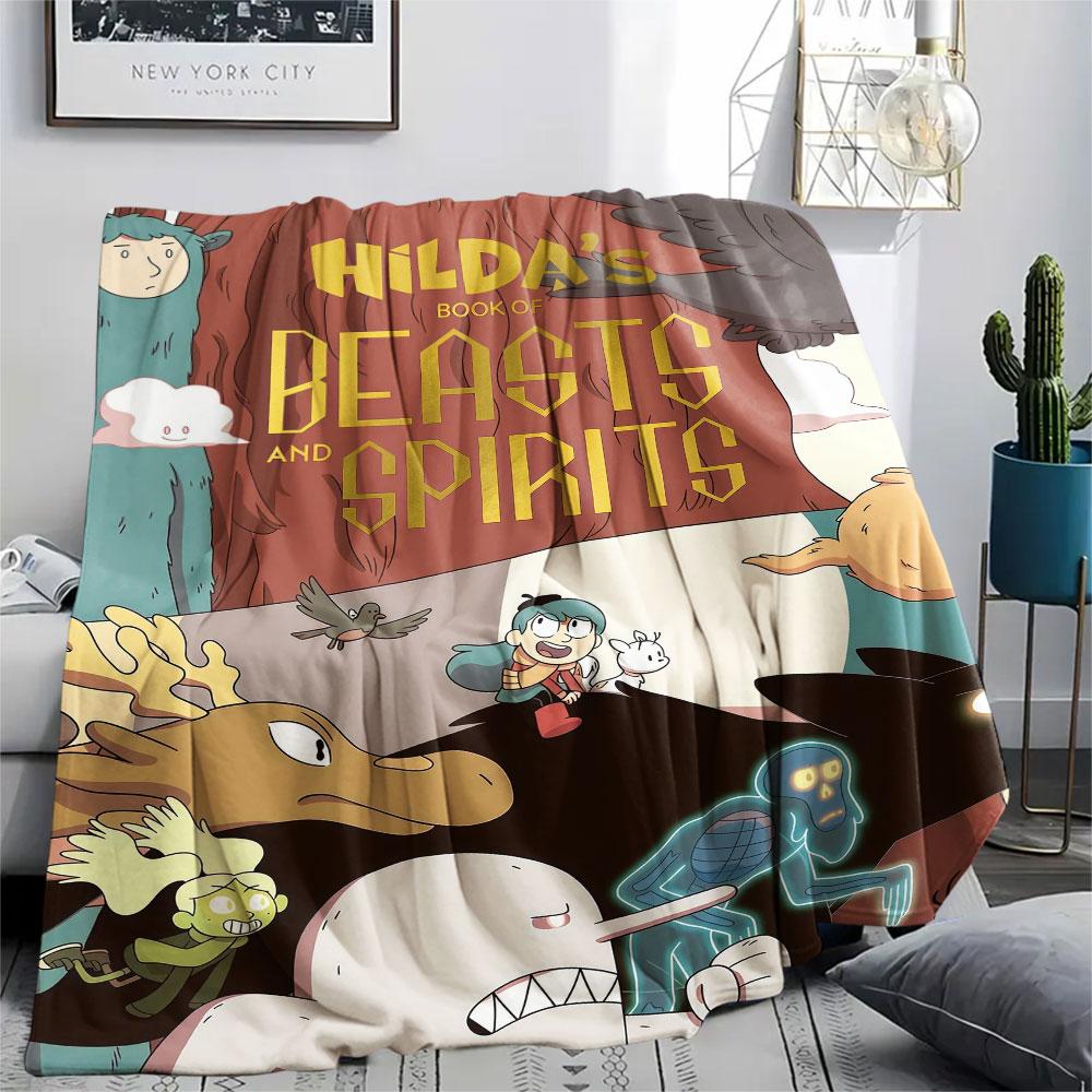 Hilda Poster Printed Flannel Blanket, soft throw for bedroom sofa, washable, fan merchandise, great gift.