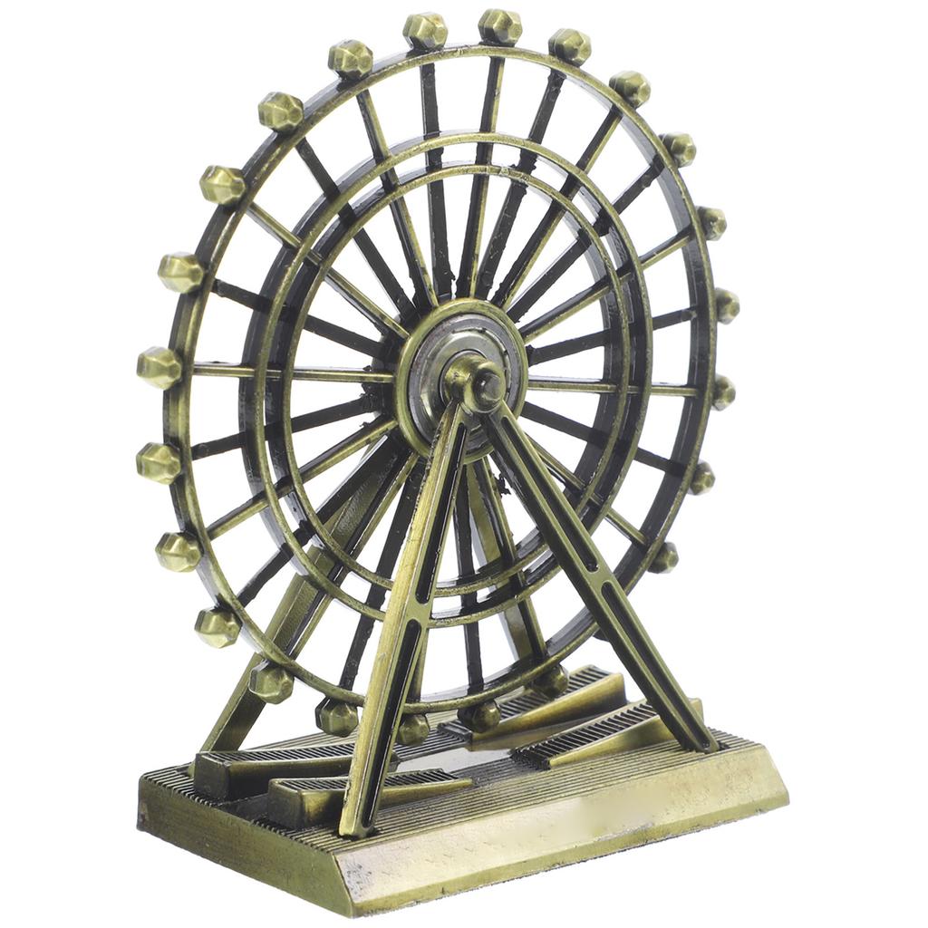 Ferris Wheel Ornament Iron Metal Desktop Decor Modern Elegant Home Office Living Room Shelf Bookcase Table Centerpiece Gold