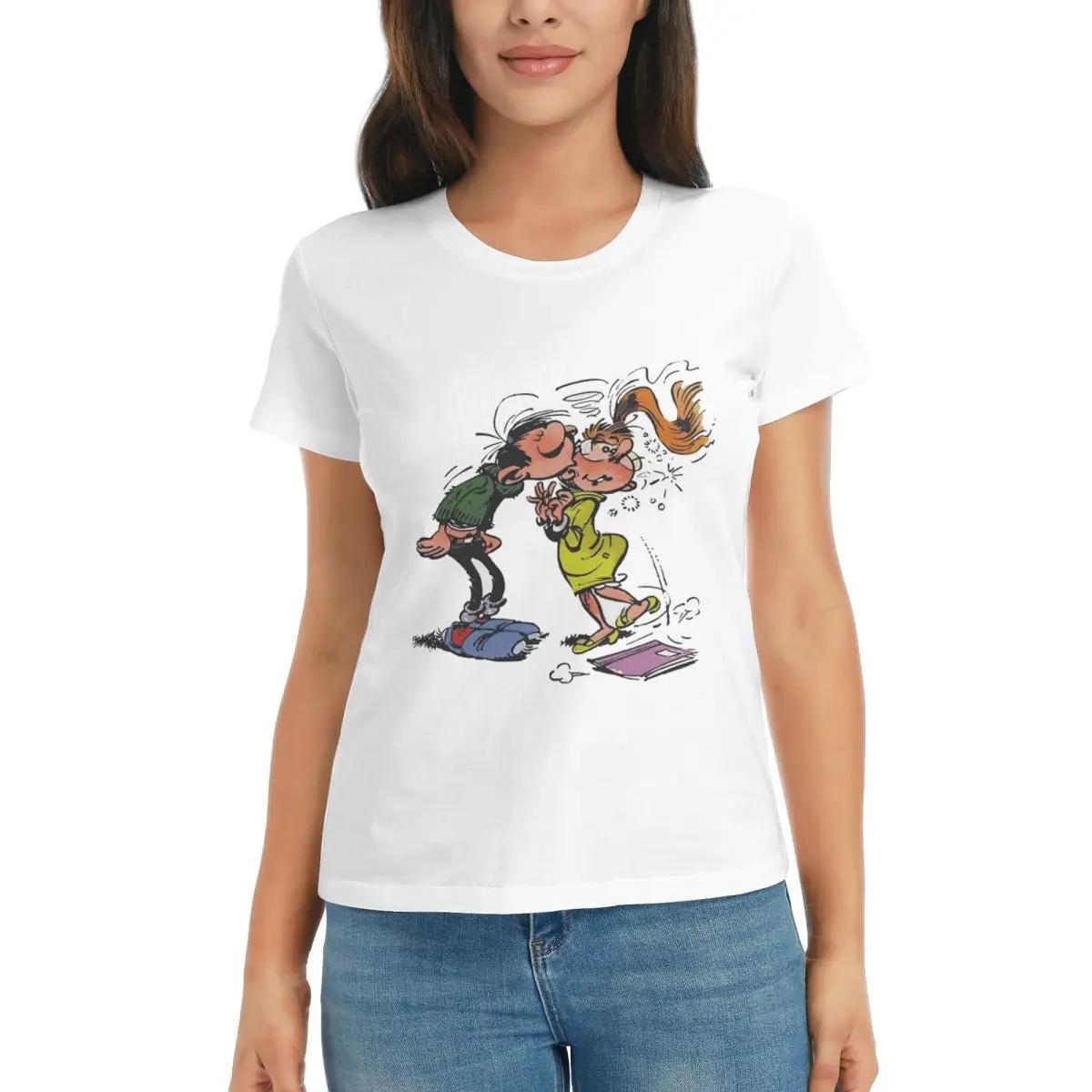 Women TShirt Gaston Lagaffe Summer Short Sleeve Tees Round Neck Cotton T Shirts Clothes Tops Streetwear S