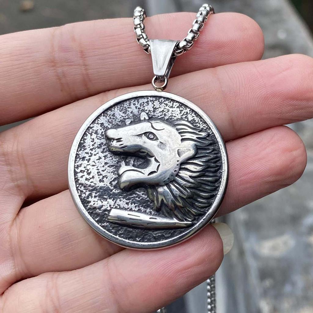 Necklace Wolf Head Tag High-end Men's Versatile Chain Pendant