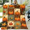 Extra Weiche Plüsch-Flanell-Decke Herbst Kürbis & Ahornblatt Überwurf in Orange, Rot, Gelb, Grün, Braun, Beige Ganzjahres Gemütliche Tagesdecke für Sofa, Bett