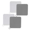 4pcs Flat Suction Cover Silicone Odor Resistant Strong Suction Multifunctional Drain Plug Cover White Gray
