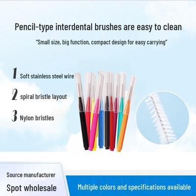 Pencil-Type Interdental Brush: Soft-Bristle Oral Cleaner for Tooth Gaps and Orthodontic Care.