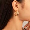 Simple Pleated Twisted C-circle Silver Needle Stud Earrings Niche Premium Earrings