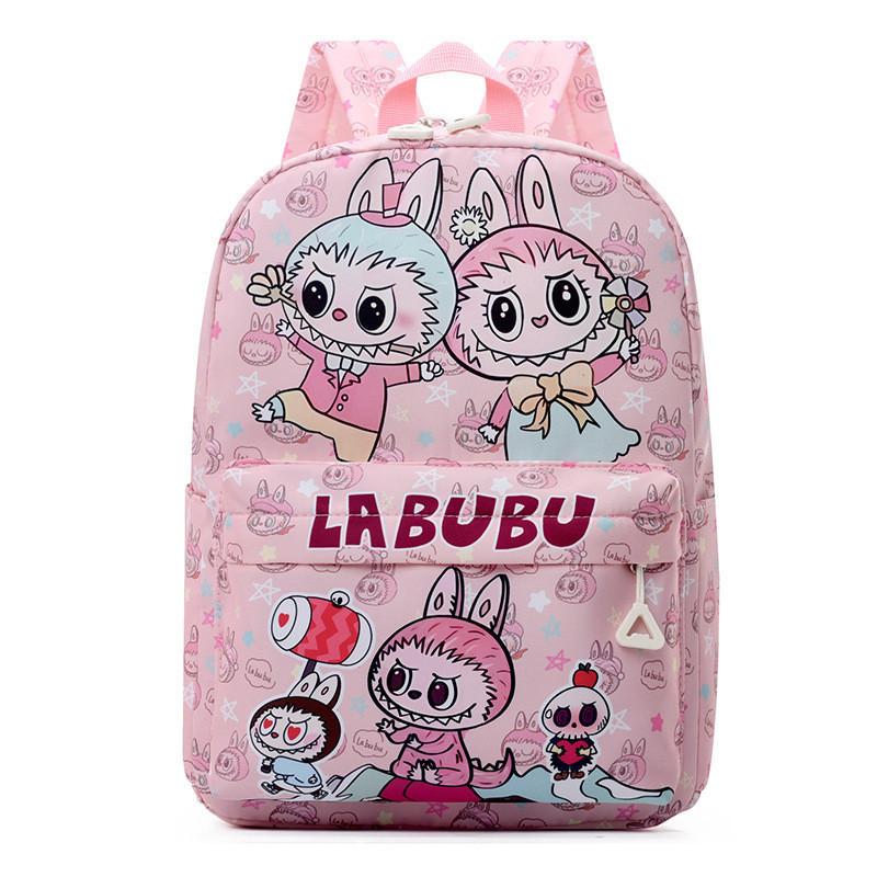 Adorable Cartoon Kids Backpack Labubu Trendy Nylon Preschool Bag For Boys Girls