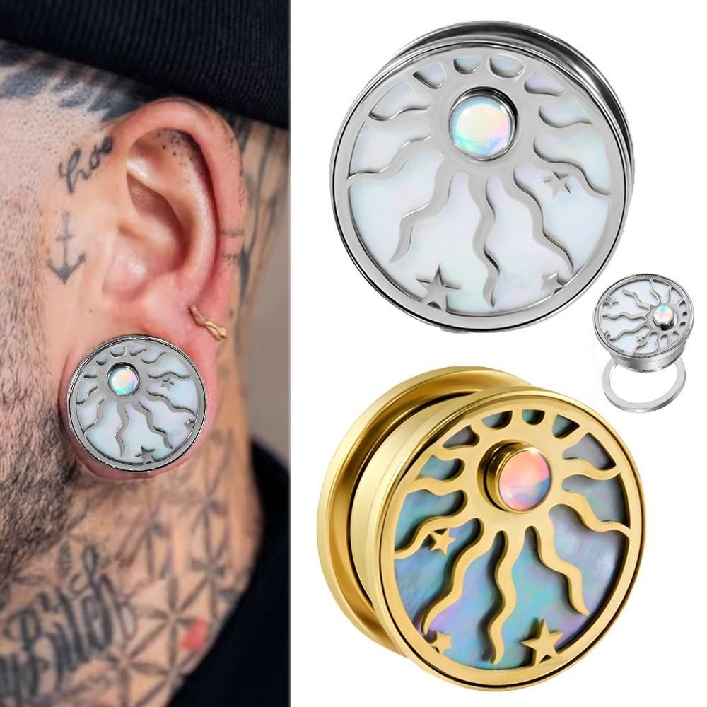 Edelstahl Ohrklemme Ohrringe Sonne Stern Design Ohrstecker Neue Ohrdehner für Tragus Piercing