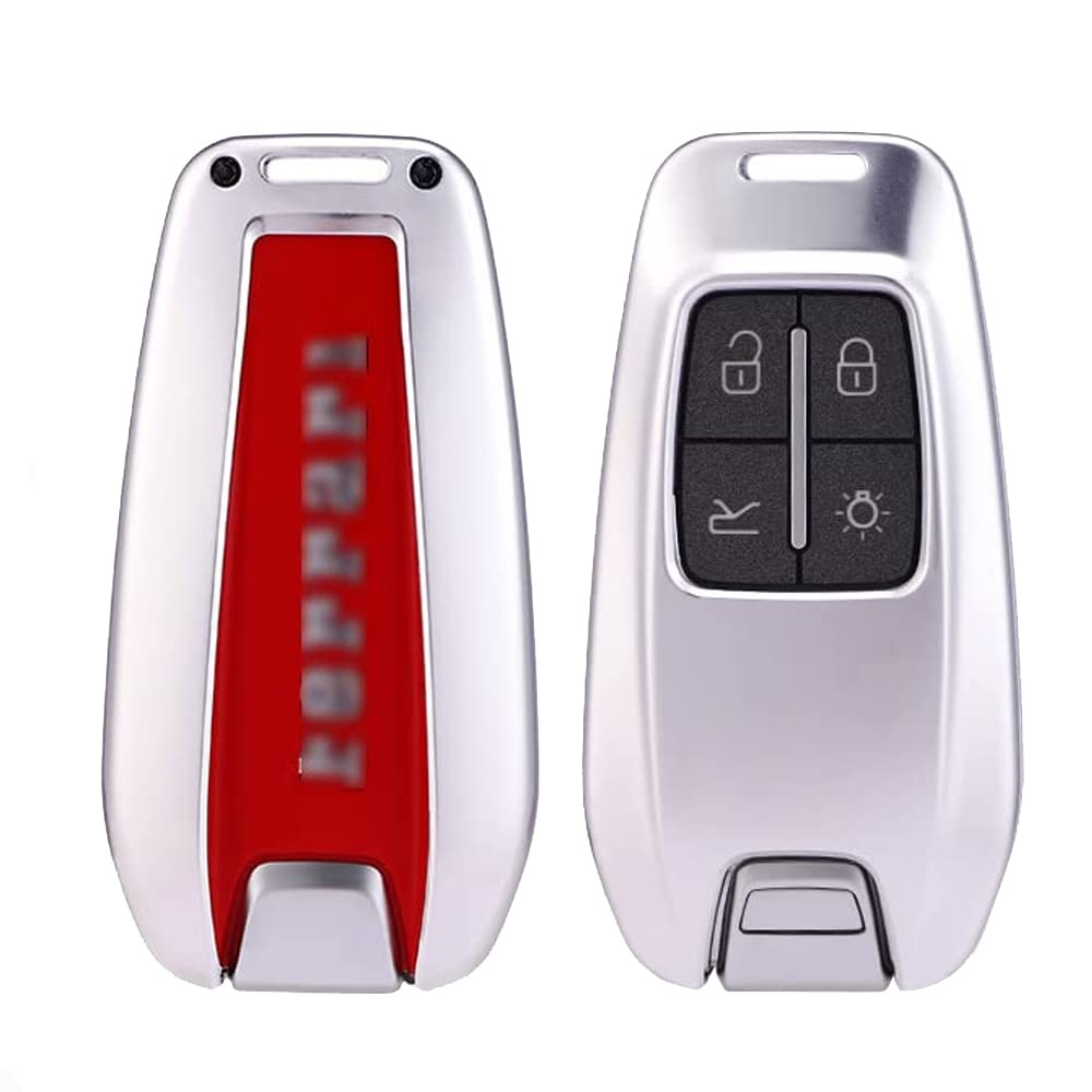 

[онто] Чехол для смарт-ключа Ferrari ST90 812 F8 458 488 488GTB, Держатель для ключей, Стильный, серебряный