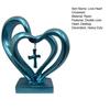 Double Love Heart Figurine Twisted Heart Shaped Resin Statue Sculpture Home Office Bookshelf Desktop Decoration Ornament