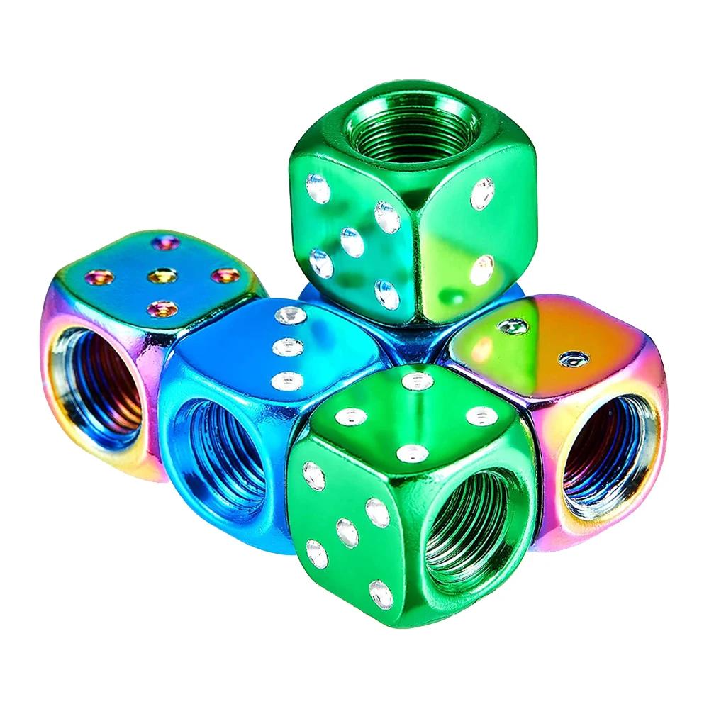 BFR1 DSYCAR 2/8Pcs Aluminum Tire Valve Caps Dice Wheel Stem Tyre Tire Wheel Stem Air Valve Dust Cover for Car Truck Motocycle Bike