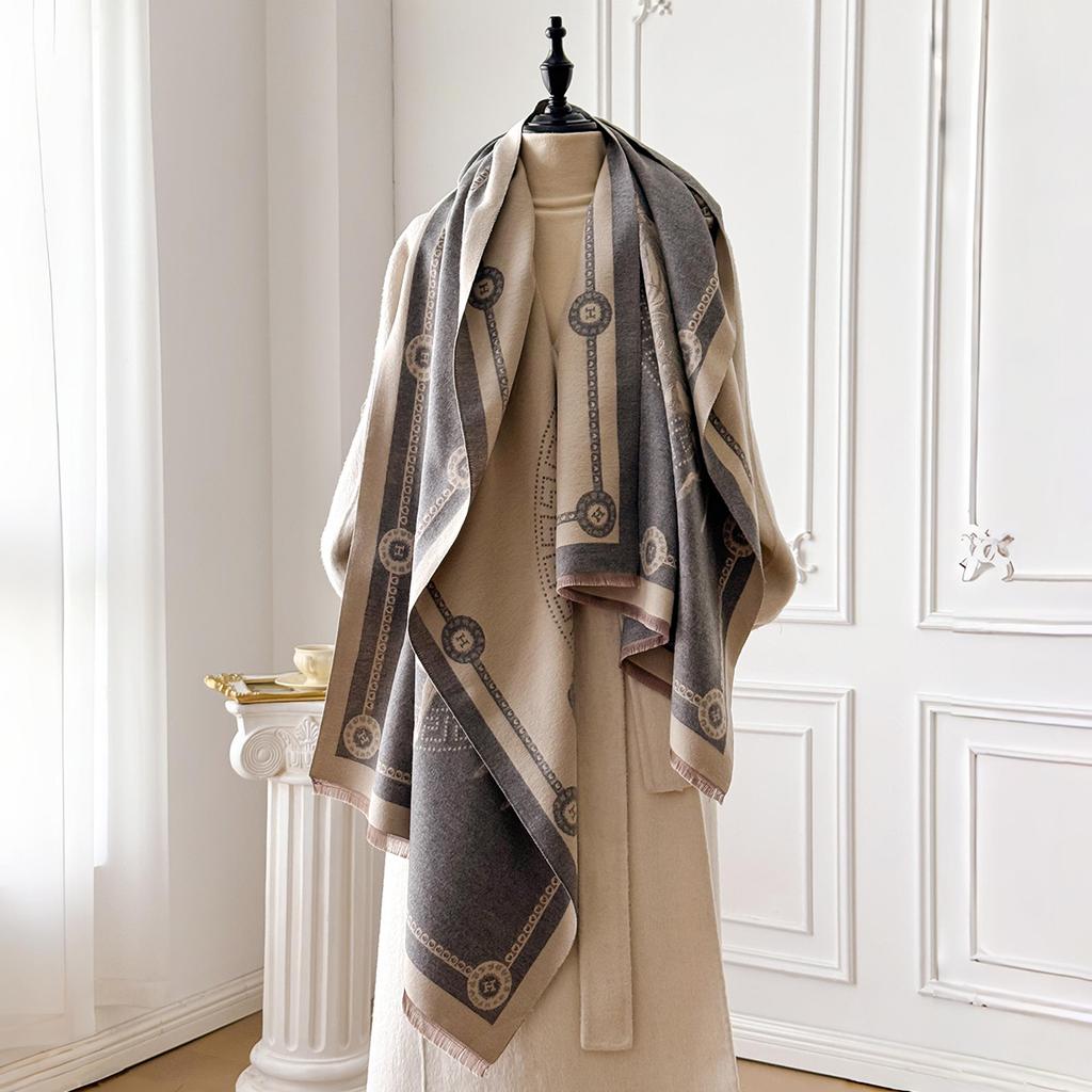 New Fashion Horse Pattern Temperament Scarf Women's Winter Thickened Student Keep Warm Soft Neckerchief Outdoor Windproof Shawl