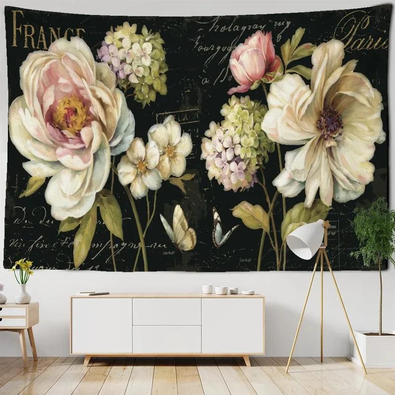 Цветочная картина маслом Стиль Гобелен Офис Гостиная Гобелен Домашний Настенный Декор Гобелен