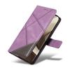 For Motorola Edge 50 5G Case Leather Geometric Line Wallet Phone Cover with Wrist Strap